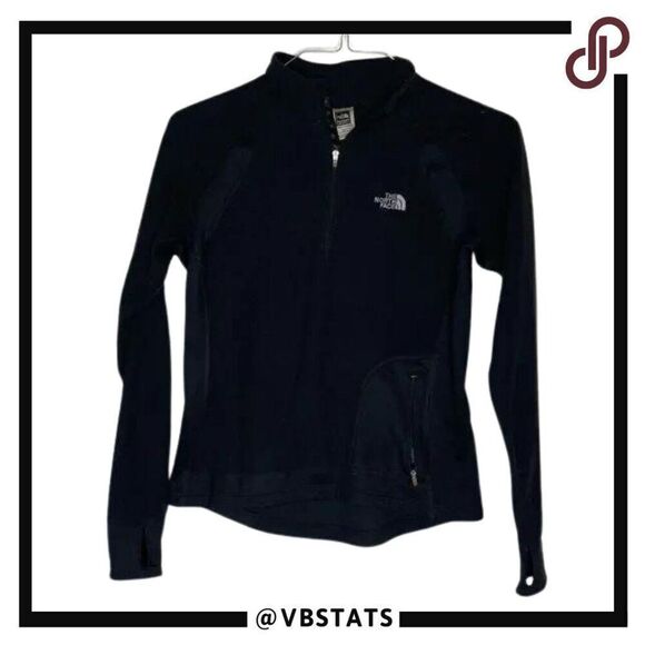 The North Face Small Black Fleece Quarter Zip Top - Picture 1 of 9